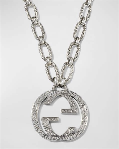 mens gucci necklace interlocking g|gucci interlocking g pendant.